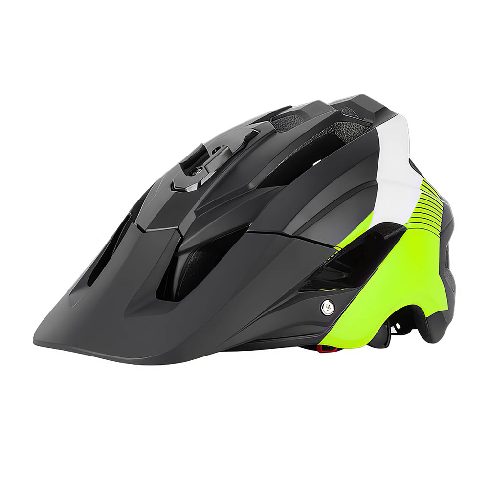 Mountain Bike Helmet with LED Tail Light Action Camera Mount and Detachable Chin Rest
