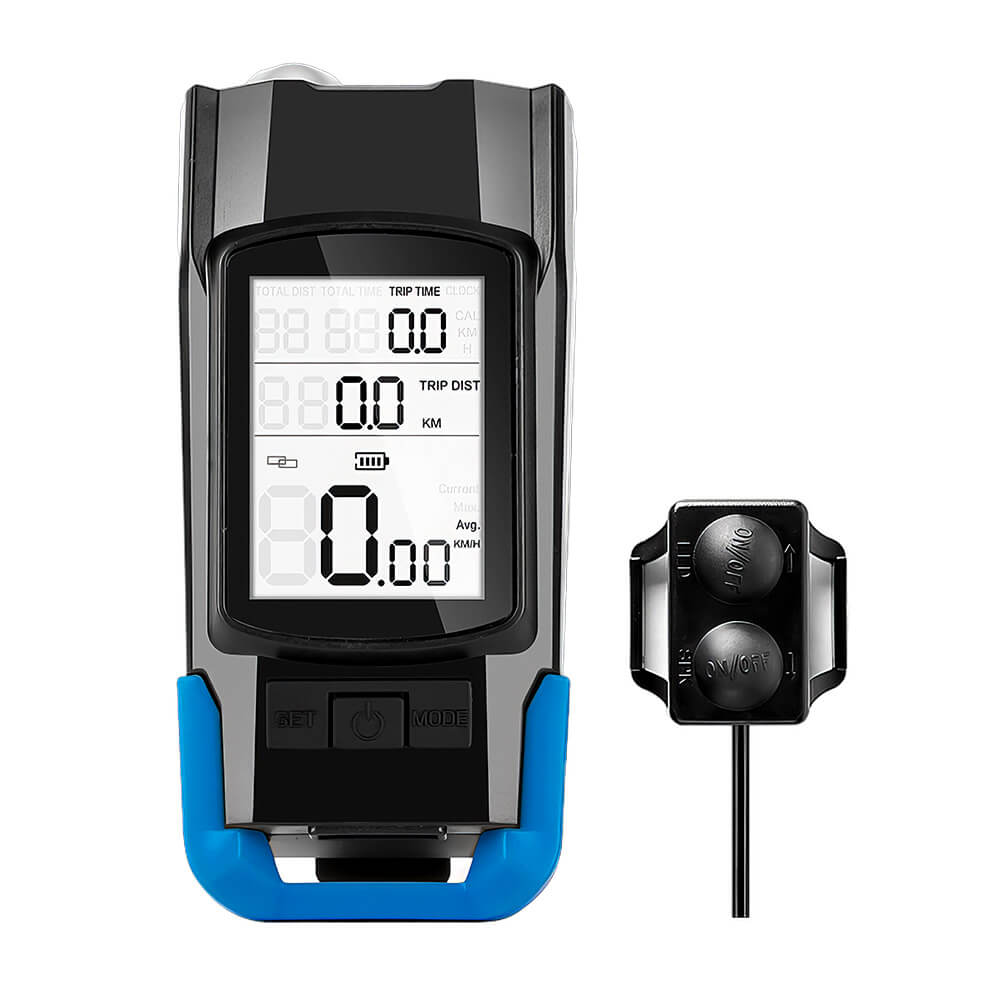 3-in-1 Wireless Bike Computer with 800LM Headlight & 120dB Horn - Speedometer