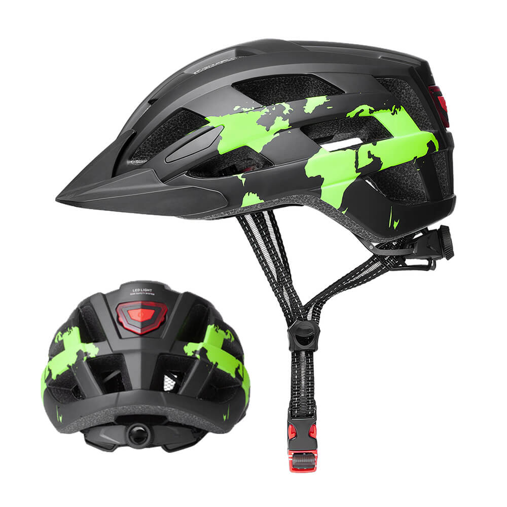 Bike Helmet with USB Rechargeable Tail Light Detachable Visor and Removable Pads