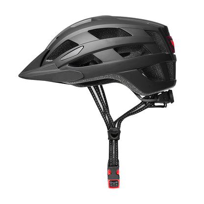 Bike Helmet with USB Rechargeable Tail Light Detachable Visor and Removable Pads
