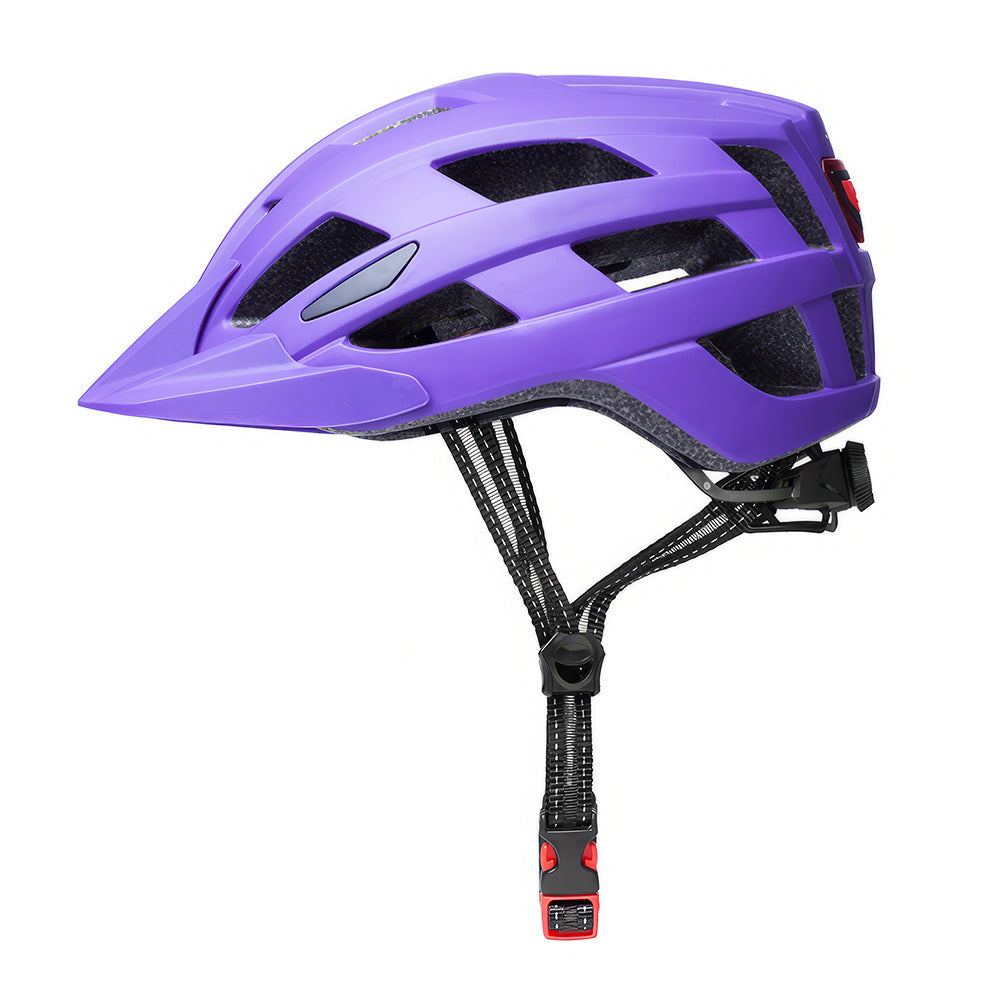 Bike Helmet with USB Rechargeable Tail Light Detachable Visor and Removable Pads