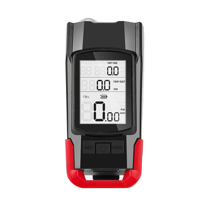 3-in-1 Wireless Bike Computer with 800LM Headlight & 120dB Horn - Speedometer