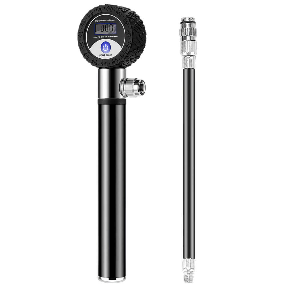 Mini Bike Pump with Gauge 120 PSI Fits Presta & Schrader Va-Lve